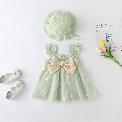 RTGDRK Vestido para bebês recém-nascidos com chapéu de sol margarida costas nuas, vestido tutu roupa