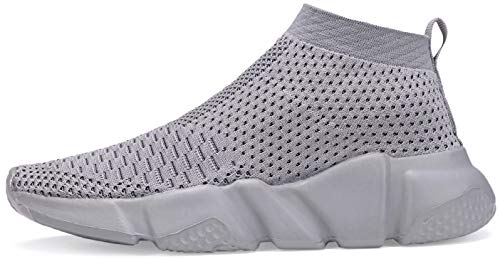 Santiro Kids Walking Shoes Boys Lightweight Breathable Slip On Knit Sock Sneakers Full Grey 11.5 M Us #TOP3