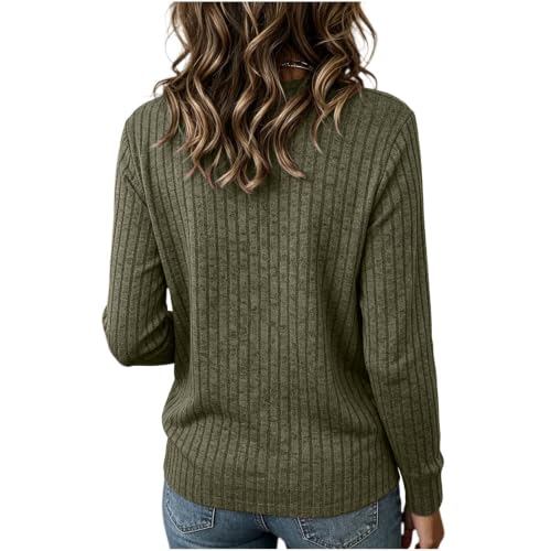 Sweaters for Women 2026 Ribbed Knitted Crew Neck Long Sleeve Pullover Fall - image 7