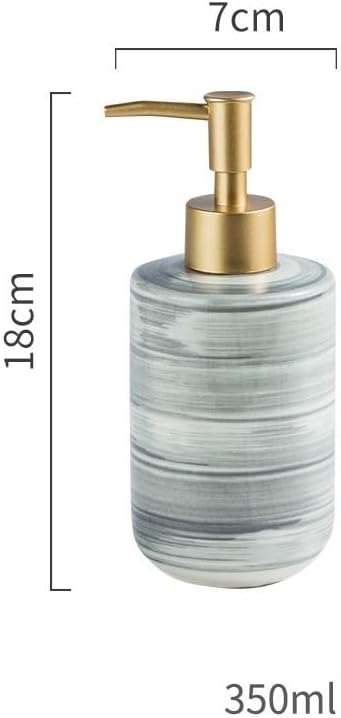 Kitchen Soap Dispenser Simple Ceramic Sub-Bottle Bathroom Toilet Soap Dispenser Hand Soap Shower Gel Shampoo Press Lotion Bottle Bathroom Soap Dispenser(Blue)