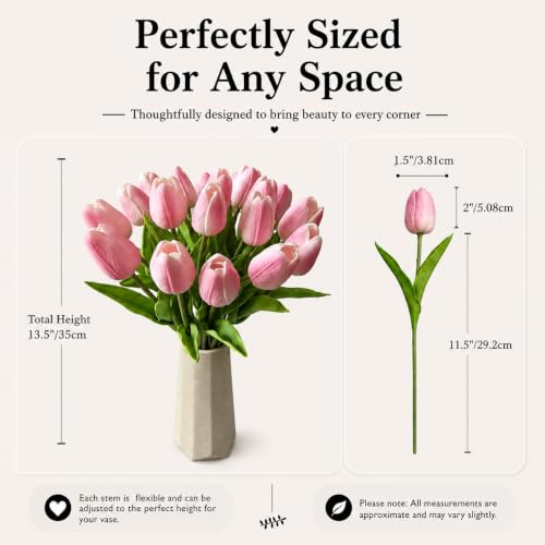 Image of Mandy's 20pcs Artificial Peach Pink Tulips