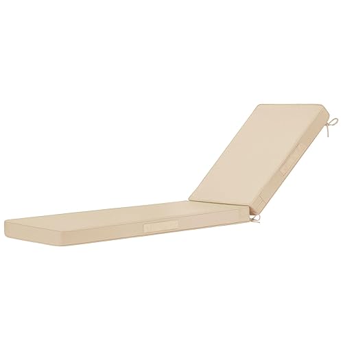 Chaise Lounge Cushions Outdoor 72"x21"x3", Waterproof Lounge Chair Cushion with
