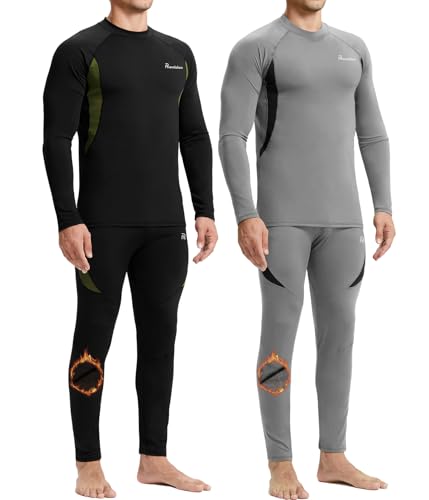 Image of romision Thermal Underwear for Men Stretch Fit, Fleece Base Layer Top & Bottom Set, Insulated Long Johns for Cold Weather Hunting