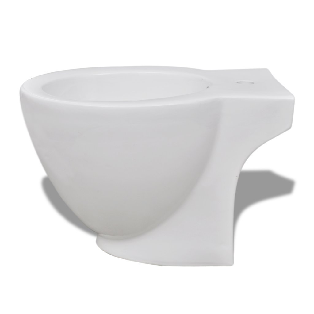 vidaXL Bidet Rond à Poser Céramique Sanitaire Blanc Toilette Cuvette Siège WC
