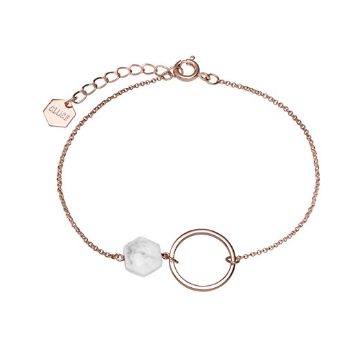 CLUSE Women s Idylle Rose Gold ​Plated Brass Open Circle Marble Hexagon Chain ​Bracelet CLJ10008