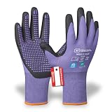 Gebol Multi Flex Lady | Guanti da lavoro con rivestimento in nitrile e gommini | Guanti in nitrile dermatologicamente testati | Guanti da giardinaggio con grip per donna | Taglia M (Gr 8) | Lilla | 1