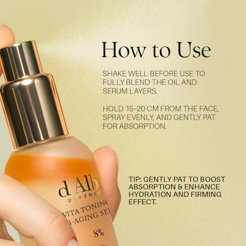 Image of d'alba Piedmont Vita Toning Anti-Aging Spray Serum 8% (2.37 fl oz) | Hydrating, Even Skin Tone, Firming Face Spray with White Truffle and Vitamin, Radiance Care, Korean Skin Care