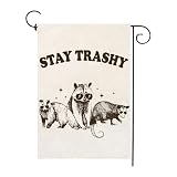 Funny Garden Flag Raccoon Home Yard Outdoor Decoration House Yard Lawn Decor Holiday Garden Yard 12 X 18 Inch