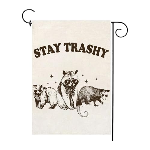 Funny Garden Flag Raccoon Home Yard Outdoor Decoration House Yard Lawn Decor Holiday Garden Yard 12 X 18 Inch