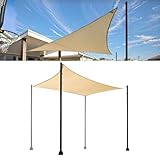 Mât de voile d'ombrage de 3 m, 7,6 cm de diamètre en acier robuste pour terrasse, aire de jeux, jardin, voile d'ombrage gris avec matériel