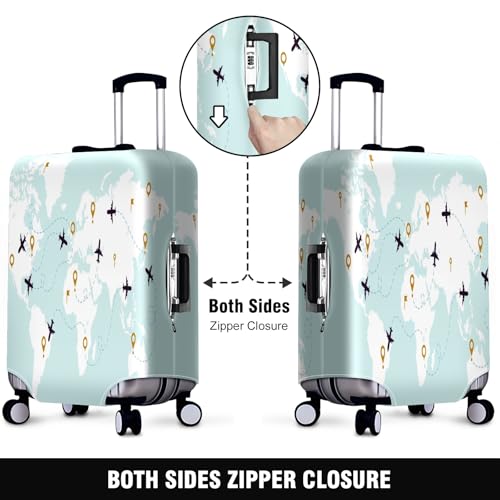 Travel Luggage Cover Suitcase Protector Scratch-Resistant Fit Not Included Suitcase Global Flight Paths S-19-21in2