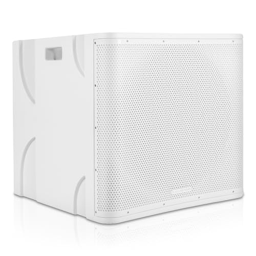 Image of Sound Town CARME Series 15 inch 1400W Class-D Powered PA Subwoofer with DSP, Low-Pass Filter, 4 inch Voice Coil, for DJs, Live Sound, Clubs, Installations, White (CARME-15SWPW)