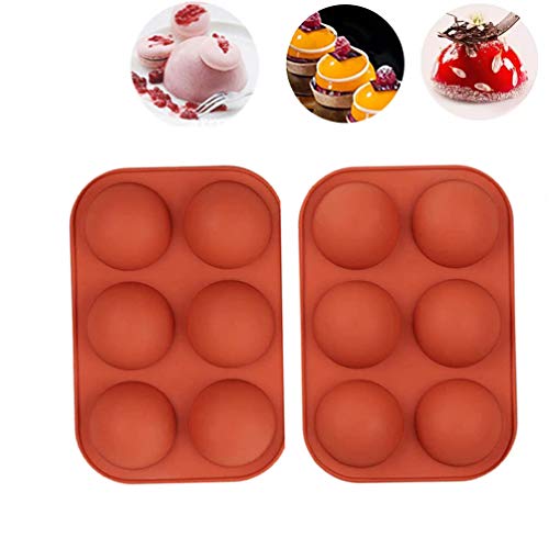 Belivo 6 Holes Silicone Mold For Chocolate, Cake, Jelly, Dome Mousse, Hot Chocolate Bomb, Cake, Jelly, Dome Mousse Round Shape Handmade Soap Kitchen Baking Mold Tools, 111