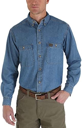 Wrangler Riggs Workwear Men's Long Sleeve Denim Work Shirt