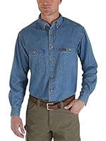 Wrangler Riggs Workwear Men's Denim Work Shirt, Antique Navy, 2X-Large