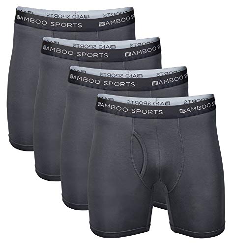 Bamboo Sports Mens Bamboo Boxer Briefs Underwear - Soft & Comfortable Fit 4 Inch Inseam #TOP24