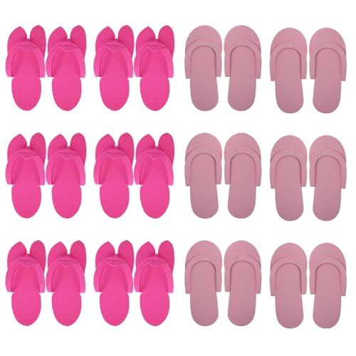 12 works Disposable Slippers Slides Shoes for Women Shower Sand Pedicure Slipper Non Skid Slippers for Women Ladies Disposable Flip-flops Miss Eva Fold Sandals
