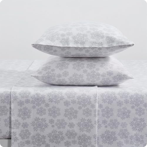 Image of Tahari Home Brushed Flannel 4-Piece Bedding Set, Queen, Snowflake Silver