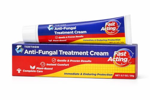 Terthon Herbal Antifungal Cream: Treatment for Ringworm Jock Itch Athletes Foot & Fungal Skin Infections Natural Fast-Acting Formula for Adults and Kids 20g (1 Pack)