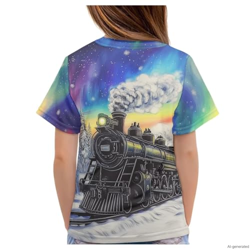 Image of WELLFLYHOM Kids Tshirts Girls Boys Short Sleeve Crewneck Tees Shirts Casual Sport Pullover Tops Size 3-16 Years