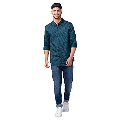 Image of Spykar Men's Slim Fit N /A Full Sleeve Printed Casual Shirts