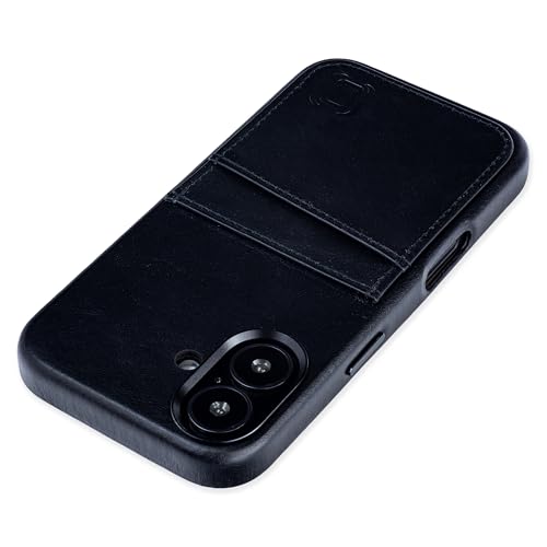 Funda para iPhone 16 con placa de metal integrada para soportes magnéticos y doble tarjetero 6