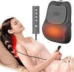 Up & Down Shiatsu Back Massager with 3 Heat Levels– Deep Kneading Neck Massager,3D Rolling Up Electric Lower Back Massage Pillow for Home, Office,Chair,Gifts for Women Men Mom Dad Christmas(Black)