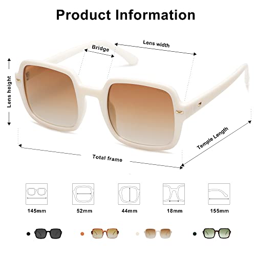 SOJOS Retro Square Polarized Sunglasses for Women Men Classic Vintage Sunnies SJ22264