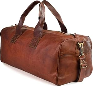 LEABAGS Brązowa Skórzana Torba Podróżna 45 l