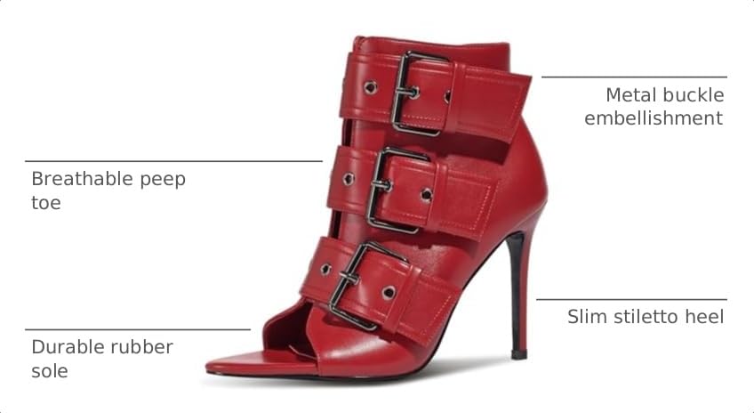 Image of Peep Toe Booties Women Stiletto Heels Sexy Dance Heels