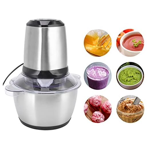 processador de alimentos profissional de 500 W para carne vegetal,Moedor de carne elétrico, liquidificador de carne de aço inoxidável de grau alimentício 2L picador de alimentos para carne, legumes, frutas (tensão: 100-120V), carne Gr