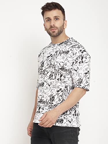 Image of GRITSTONES Men Oversized Half Sleeve Cotton T-Shirt