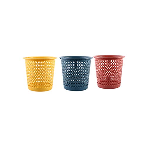 Papelera de plástico decorativa pack de 3 contenedores ligeros para residuos y polvo