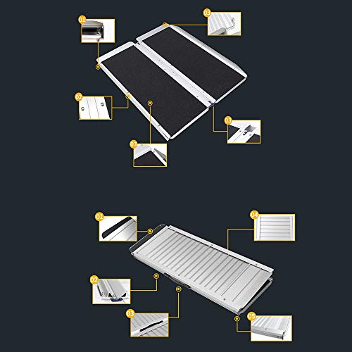 MZTYH Rollstuhlrampe Faltung X1, Auffahrrampe Koffer Rampen Leichte Mobile Roller Mit Rutschfester OberfläChe Tragen… – Bild 6