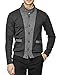 H2H Mens Two-Tone Herringbone Jacket Cardigans Charcoal US M/Asia L (JLSK03)