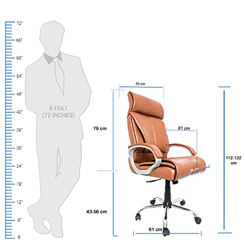 Image of CELLBELL C54 Ergonomic High Back Boss Chair Leather Office Chair /Director Chair /Leatherette Executive Revolving Chair [Orange]