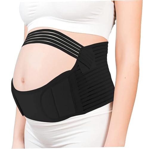 Cinturón de soporte para embarazo 3 en 1 Bandas de vientre de maternidad para dolor de espalda/pélvica/cadera Cinturón de soporte de banda de embarazo transpirable ajustable, bandas de vientre de mat