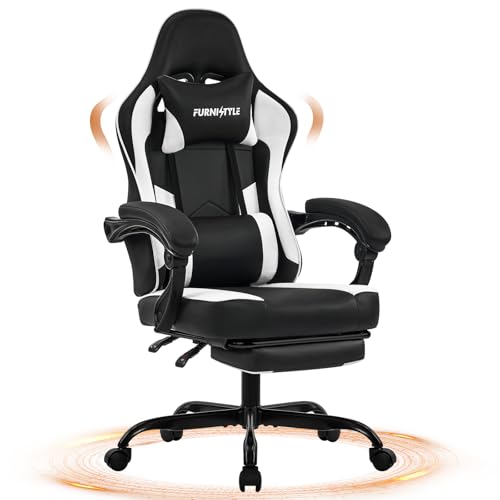 Gaming Chair with Footrest, Reclining Video Game Chairs for Adults with Lumbar Support, Linkage...