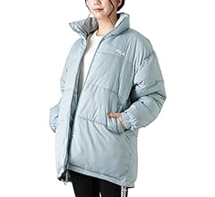 [フィラ] 中綿ジャケット フリーサイズ 3色展開 ビッグシルエット スタンドカラー ハーフ丈 ロゴ刺繍 バックプリント ブランド 人気 アウター  レディース