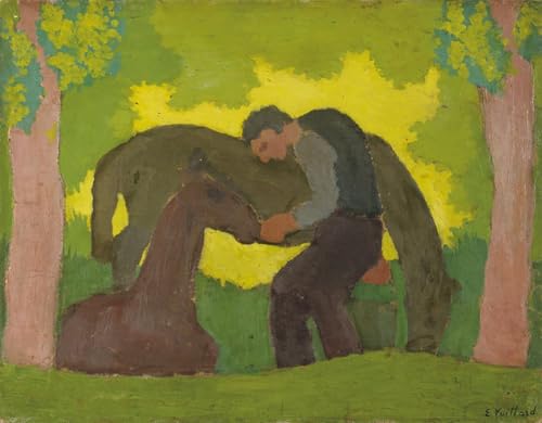 Tableau Edouard Vuillard L'Homme deux chevaux impression sur toile chambre 60x90cm