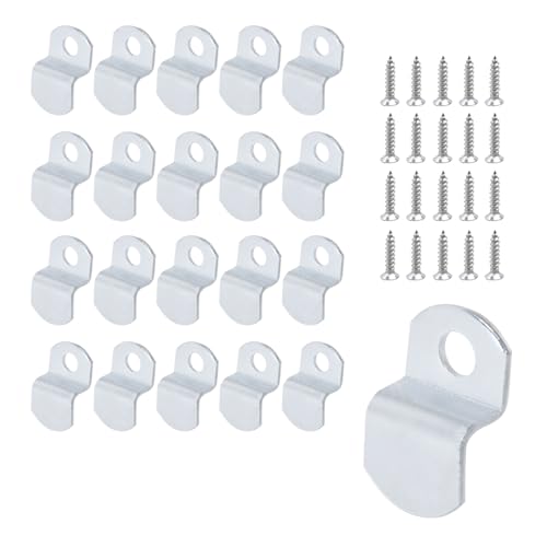 Image of T Tulead 20PCS Offset Canvas Clips Single Hole Mirror Clip Iron Offset Clips Framing Tools 1 /4 inch