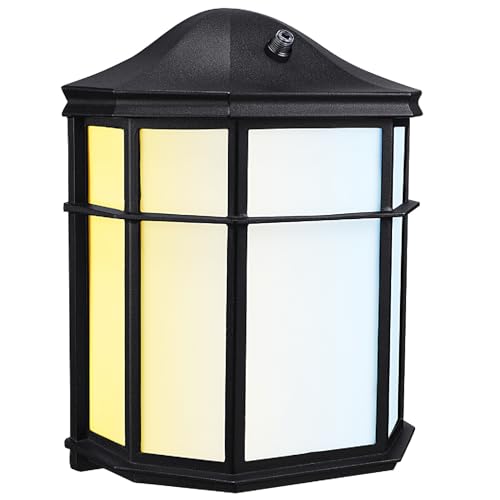 LEONLITE 3CCT Dusk to Dawn Outdoor LED Wall Light, Aluminum, Waterproof - image 1