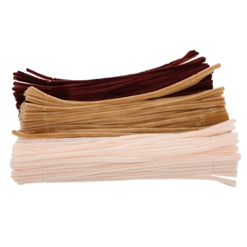 DOITOOL 300pcs Encrypted Non-Shedding Plush Strips Craft Supplies Chenille Pipe Cleaners for DIY Art Projects Thick Stems for Boys and Girls