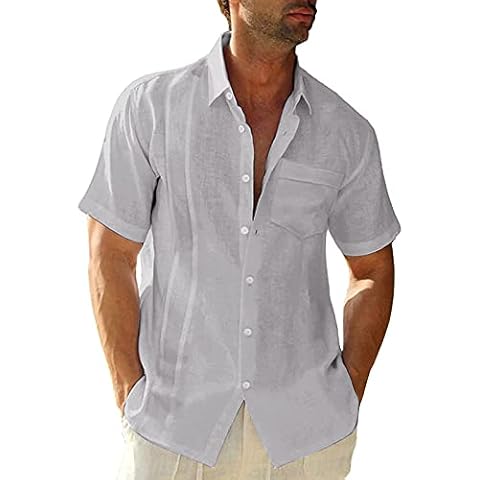 Yowablo Camisa Hombre Impreso Rayas Cárdigan Casual Suelto Cover