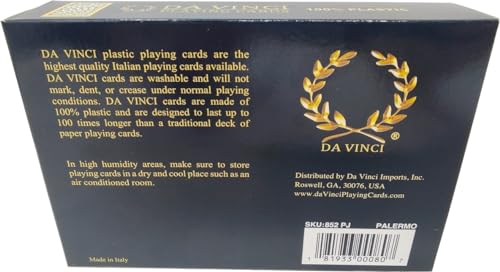 Cartas DA VINCI Palermo, 2 mazos plásticos para póker miniatura 2