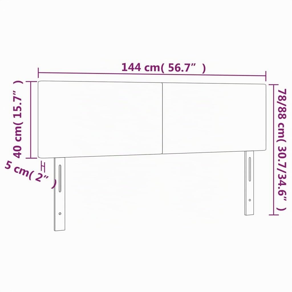 vidaXL Kopfteil Betthaupt Polsterkopfteil Bettkopfteil für Bett Bettgestell Bettrahmen Schlafzimmer Bettzubehör Weiß 144x5x78/88cm Kunstleder
