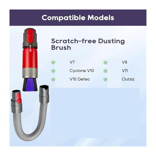 Boquilla de aspiradora compatible con Dyson V11 V10 V8 cepillo para polvo extensible 3