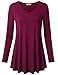 Designer Maternity Clothes,Timeson Women's V-Neck Long Sleeve Shirt A-Line Casual Womens Workout Stretch Knit Basic Comfy Swing Tunic Tops Blouse Purple Red Large