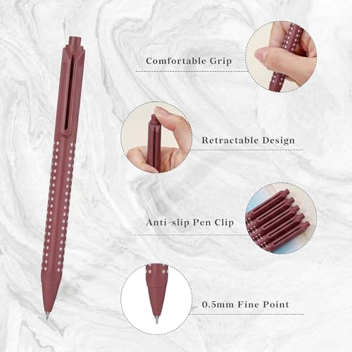 Temiary 6 bolígrafos de gel retráctiles 0.5 mm punta fina tinta negra miniatura 3