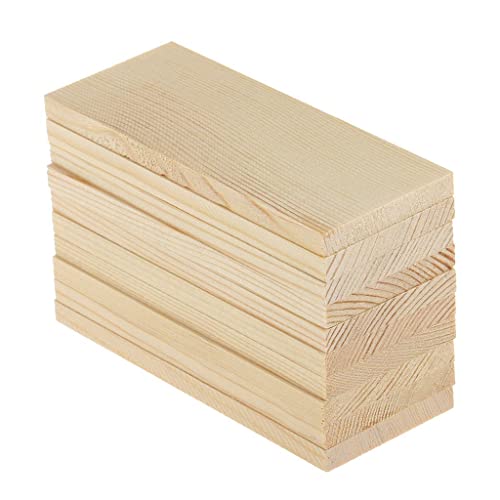 F Fityle 10 Pieces Blank Natural Pine Wood Rectangle Boards Panels Wooden Pieces for Art Crafts - as described, 100mm